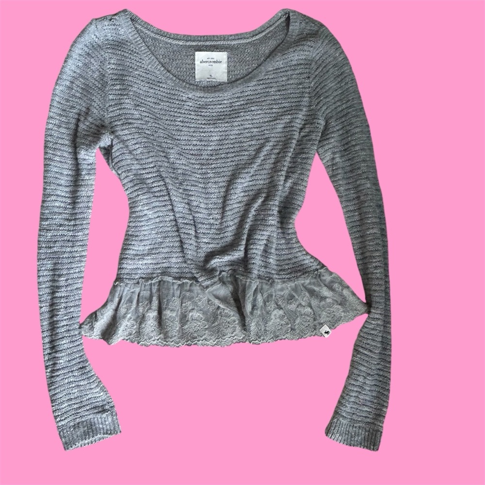 Y2k Abercrombie and fitch coquette babydoll Bella swan ruffle sweater - Picture 3 of 15
